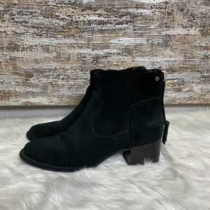 UGG Womens Black Bandara 1095053 Suede Rear Zip Heel Ankle Boots Size US 9